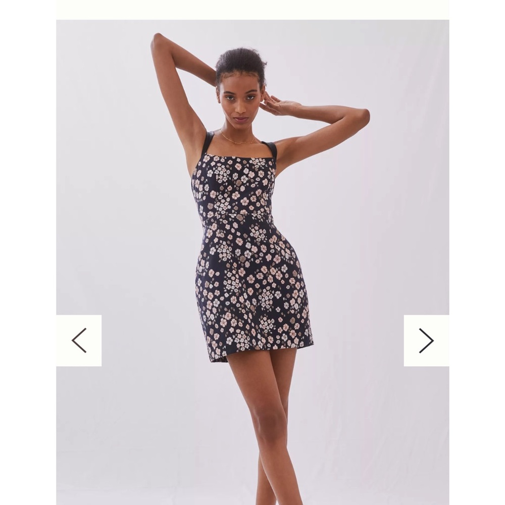 Maeve Black Floral Mini Dress